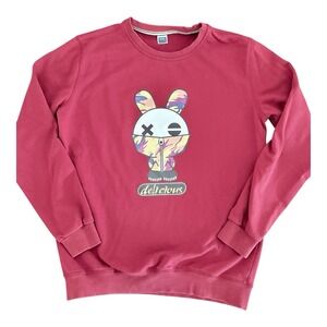Goth Bunny Sweatshirt Mens Size ‎ Medium Maroon Delicious Graphic READ